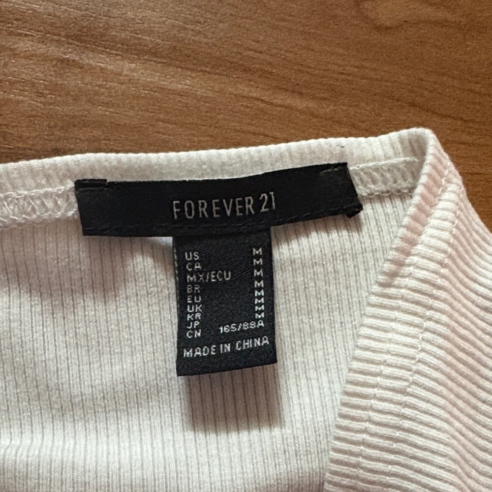 Forever 21 White Ribbed Top - Picture 2 of 2